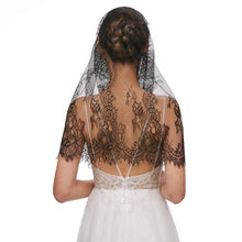 Load image into Gallery viewer, Mantilla Veil Latin Mass Head Covering Spanish Style Lace Traditional Vintage Inspired Infinity Shape
