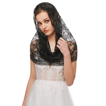 Load image into Gallery viewer, Infinity Veils Lace Scarf Veil Head Covering Latin Mass Mantilla Veil
