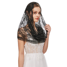 Load image into Gallery viewer, Infinity Veils Lace Scarf Veil Head Covering Latin Mass Mantilla Veil
