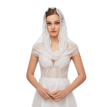Load image into Gallery viewer, Infinity Veils Lace Scarf Veil Head Covering Latin Mass Mantilla Veil
