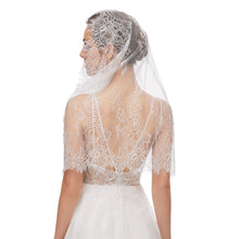 Load image into Gallery viewer, Mantilla Veil Latin Mass Head Covering Spanish Style Lace Traditional Vintage Inspired Infinity Shape
