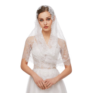Mantilla Veil Latin Mass Head Covering Spanish Style Lace Traditional Vintage Inspired Infinity Shape