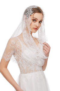 Mantilla Veil Latin Mass Head Covering Spanish Style Lace Traditional Vintage Inspired Infinity Shape