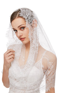 Mantilla Veil Latin Mass Head Covering Spanish Style Lace Traditional Vintage Inspired Infinity Shape