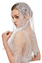 Load image into Gallery viewer, Mantilla Veil Latin Mass Head Covering Spanish Style Lace Traditional Vintage Inspired Infinity Shape
