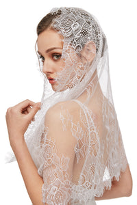 Mantilla Veil Latin Mass Head Covering Spanish Style Lace Traditional Vintage Inspired Infinity Shape