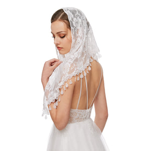 Mantilla Veil Triangle Lace Veils Mass Head Cover Church Bridal Veil for Wedding Bridesmaids