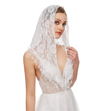Load image into Gallery viewer, Mantilla Veil Triangle Lace Veils Mass Head Cover Church Bridal Veil for Wedding Bridesmaids
