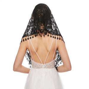 Mantilla Veil Triangle Lace Veils Mass Head Cover Church Bridal Veil for Wedding Bridesmaids
