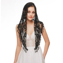 Load image into Gallery viewer, Mantilla Veil Triangle Lace Veils Mass Head Cover Church Bridal Veil for Wedding Bridesmaids
