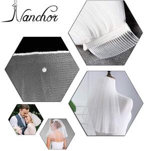 Bridal Wedding Veil Women's Short Vails with Rhinestone Tulle for Bachelorette Party 38cm/15”